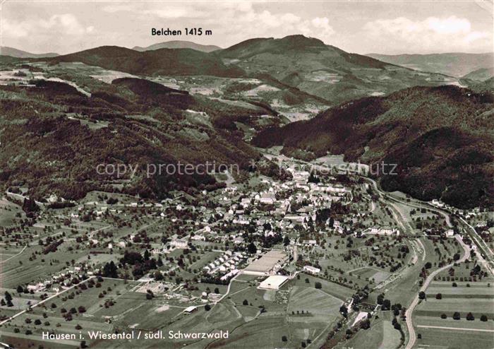 Hausen Wiesental Fliegeraufnahme mit Belchen