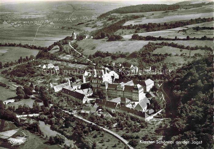 Schoental Jagst BW Kloster Schoental Fliegeraufnahme