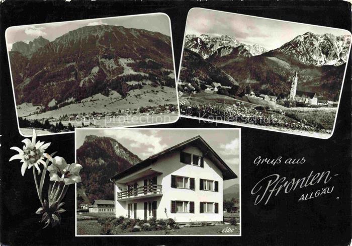 Pfronten Ostallgaeu Bayern Panorama Kirche Haus Schoebel