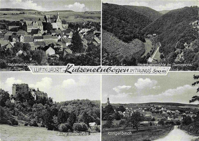 Katzenelnbogen Ortsansicht Neuwagenmuehle im Jammertal Burg Hohlenfels Klingelba