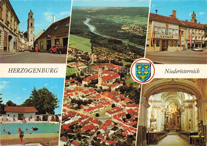 Herzogenburg Niederoesterreich AT Augustiner Chorherrenstift Fliegeraufnahme des