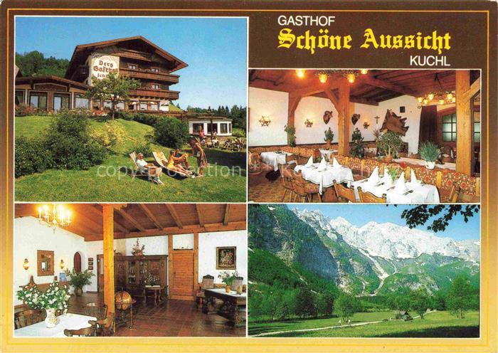 Kuchl Salzburg AT Gasthof Schoene Aussicht Liegewiese Gastraeume Panorama