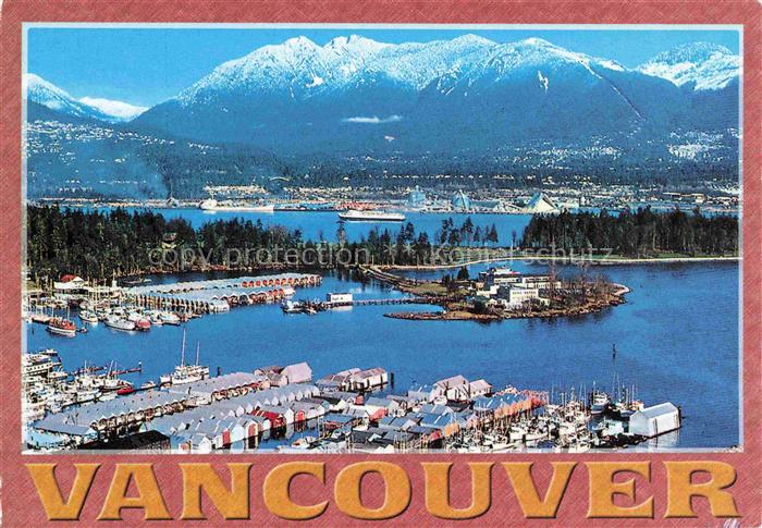 VANCOUVER BC Canada View show Coal Harbour boats part of Stanley Park Burrard In