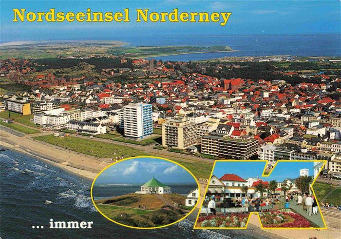 NORDERNEY Nordseebad Niedersachsen Fliegeraufnahme Strandpavillon Promenade
