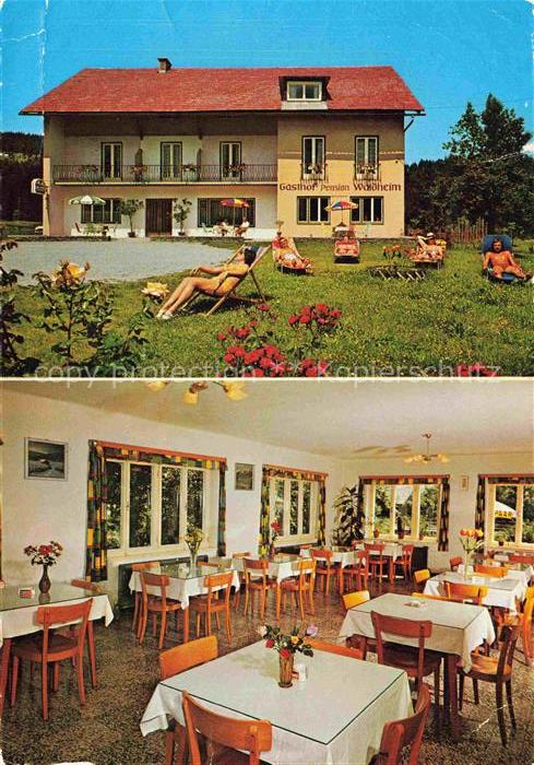 Mallenitzen VILLACH Kaernten AT Gasthof Pension Waldheim Liegewiese Gastraum
