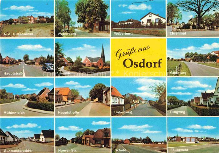 Olsdorf Hirtenwiese Weberberg Ehrenmal Hauptstrasse Kirche Gildeweg Muehlenteich