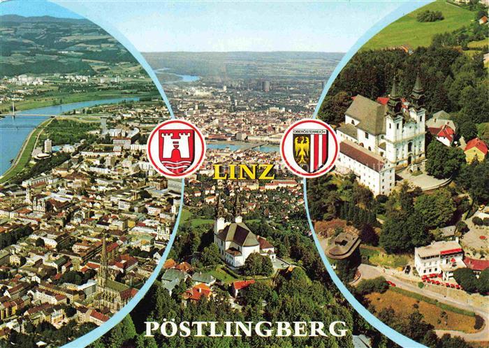 LINZ DONAU AT Fliegeraufnahmen Wallfahrtskirche