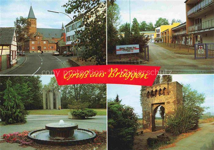 Brueggen Erft Kerpen NRW Strasse Krankenhaus Park Brunnen Monument