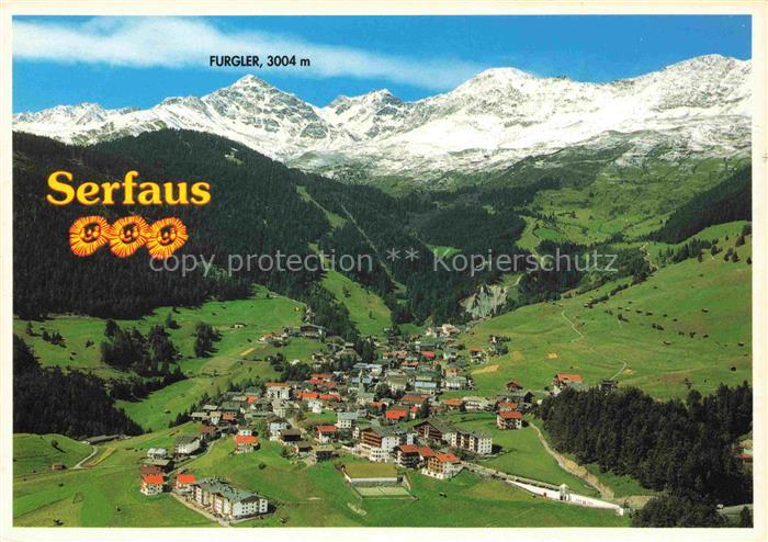 Serfaus Tirol Fliegeraufnahme mit Furgler