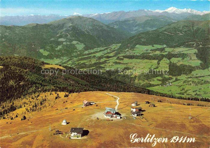 Gerlitzen Arriach Kaernten AT Fliegeraufnahme mit Stifters Gipfelhaus und Alpeng