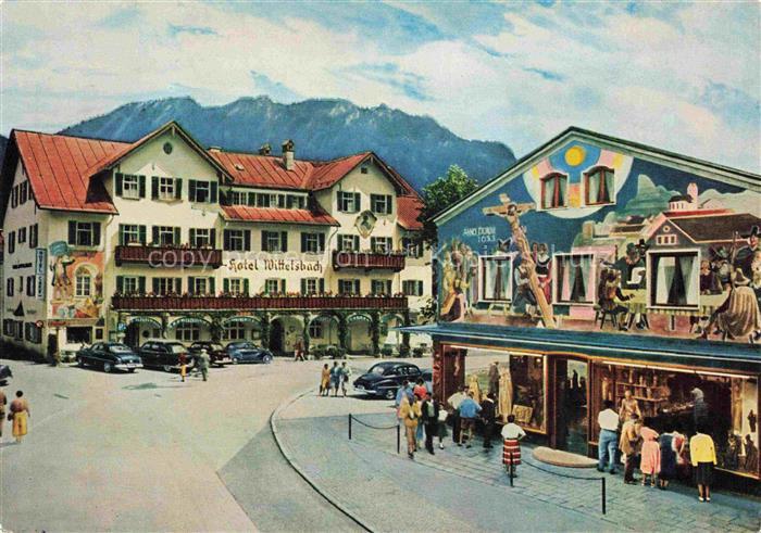 OBERAMMERGAU Bayern Hotel Wittelsbach und Fresko Das Geluebde
