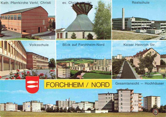 Forchheim  Oberfranken Kath Pfarrkirche Ev Christuskirche Realschule Volksschule