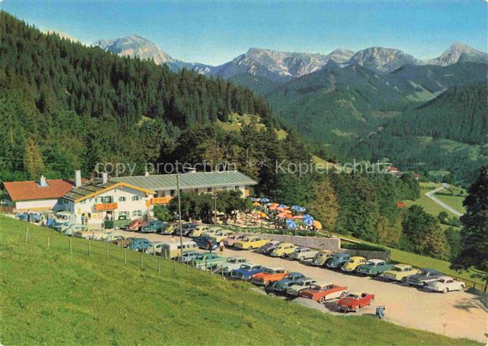 Zipfhaeusl Gasthaus Ramsau Berchtesgaden Bayern am Sahnegletscher mit Hagengebir