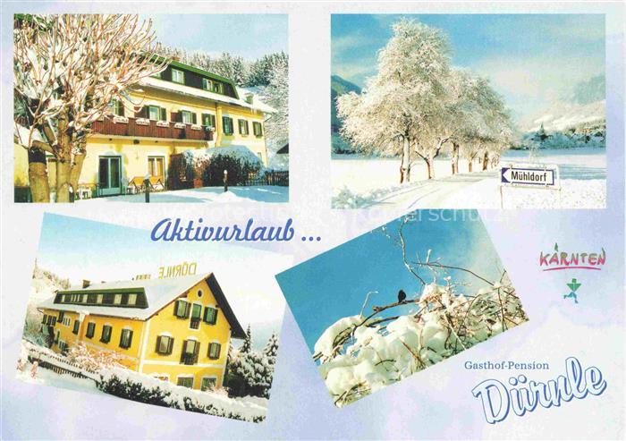 Muehldorf  Kaernten AT Gasthof Pension Duernle Winterpanorama