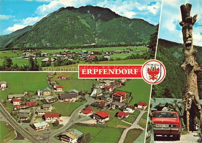 Erpfendorf Tirol AT Fliegeraufnahmen Pfarrkirche Eingang zum Wurzel Wunder Wald