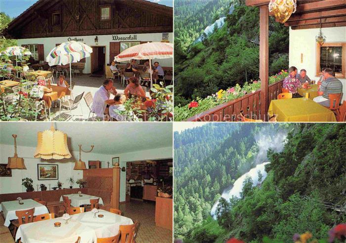 Partschins Parcines Bolzano IT Gasthaus Wasserfall Gaststube Terrasse Panorama