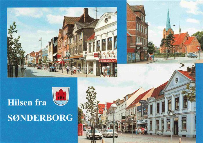 Sonderborg DK Motiver fra Perlegade Og Jernbanegade med Mariekirken