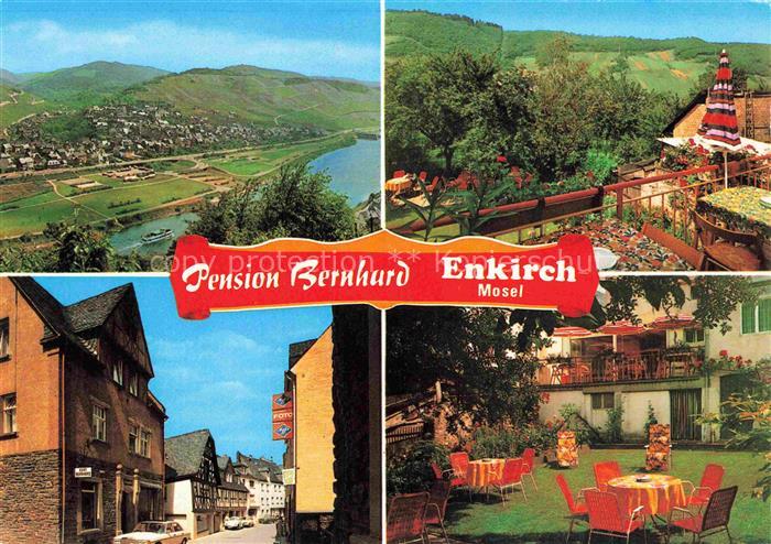 Enkirch Mosel Rheinland-Pfalz Fliegeraufnahme Pansion Bernhard Park Strasse Gart