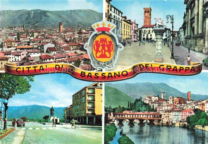 Bassano del Grappa Veneto IT Panorama Piazza Liberta Monumento al Gener G Giardi