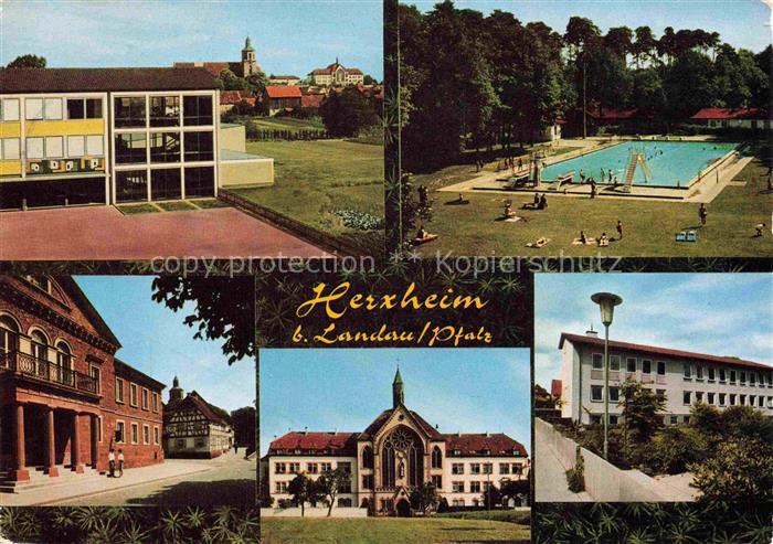 Herxheim  Landau Pfalz Schwimmbad Schule Kirche Stadtbilder