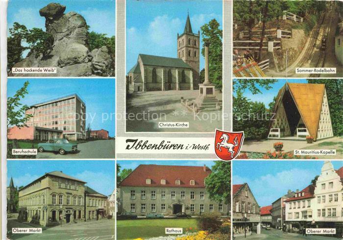 Ibbenbueren NRW Rathaus Berufsschule Oberer Markt Rodelbahn