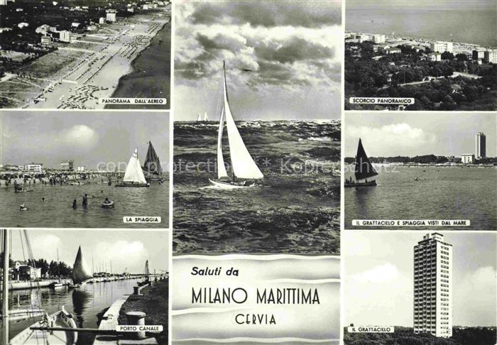 Cervia MILANO MARITTIMA Emilia-Romagna IT Fliegeraufnahme La Spiaggia Porto Cana