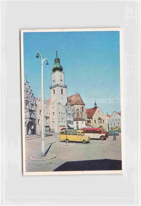 Cham  Oberpfalz Stadtplatz mit Rathaus Sammelbild 7x10 cm