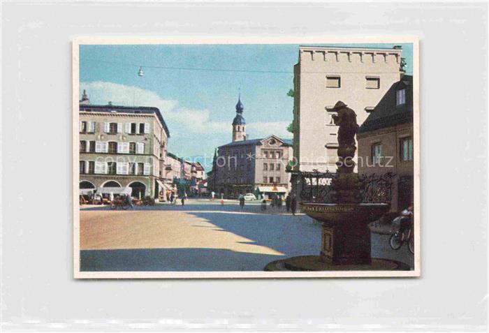 ROSENHEIM  Bayern Ludwigsplatz mit Fischbrunnen Sammelbild 7x10 cm