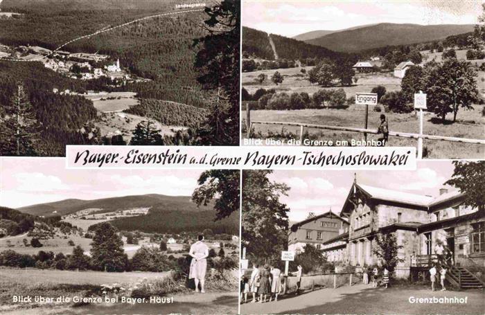 Bayerisch Eisenstein Panorama Grenze am Bahnhof Grenze bei Bayer Haeusl Grenzbah