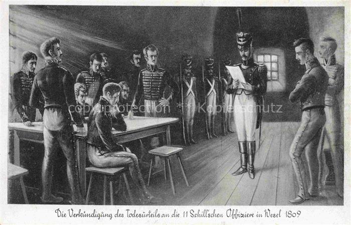 WESEL Rhein Die Verkuendigung des Todesurteils an die 11 Schill'schen Offiziere