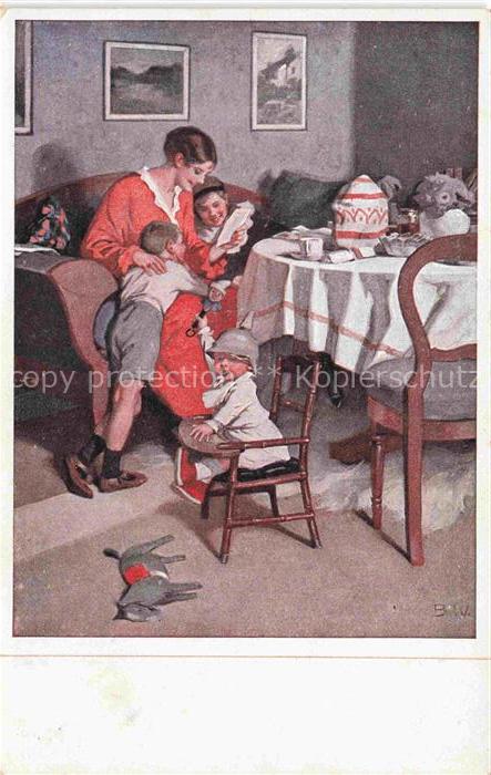 Wennerberg Brynolf Kuenstlerkarte Nr. 9 Gute Nachrichten von der Front Kinder Br