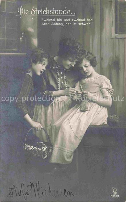 Foto RPH Nr. 3540/1 Die Strickstunde Kinder Faru