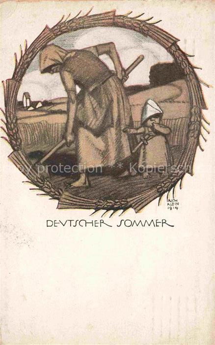 KLEIN Richard Militaria Kuenstlerlitho Deutscher Sommer