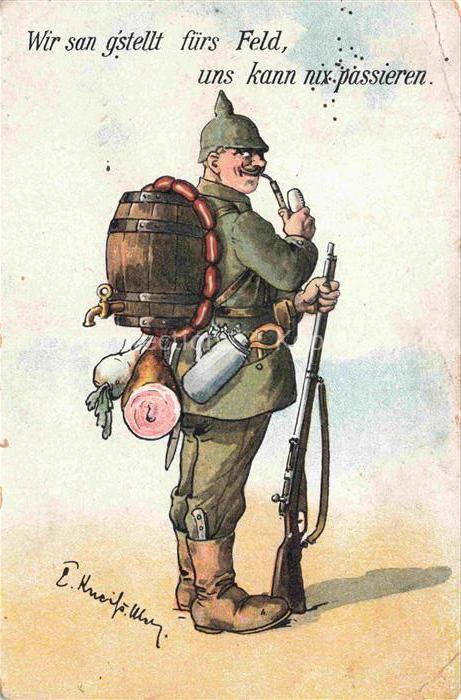 Militaria Bayern Soldat Essen Wurst Pfeife