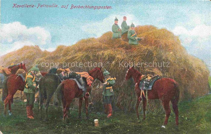 Kavallerie Jaeger zu Pferde Militaria Patrouille auf Beobachtungsposten