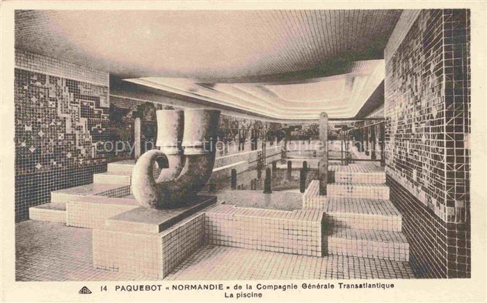 Dampfer Oceanliner Paquebot Normandie La piscine