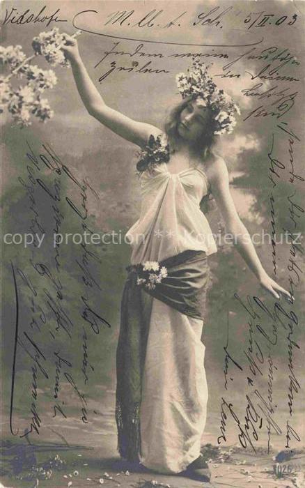 Frauen Foto Bluetenzweig Kopf Granz