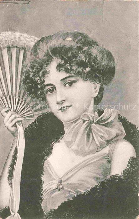 Faecher Mode Fan Eventail Abanico Ventaglio-- Frau