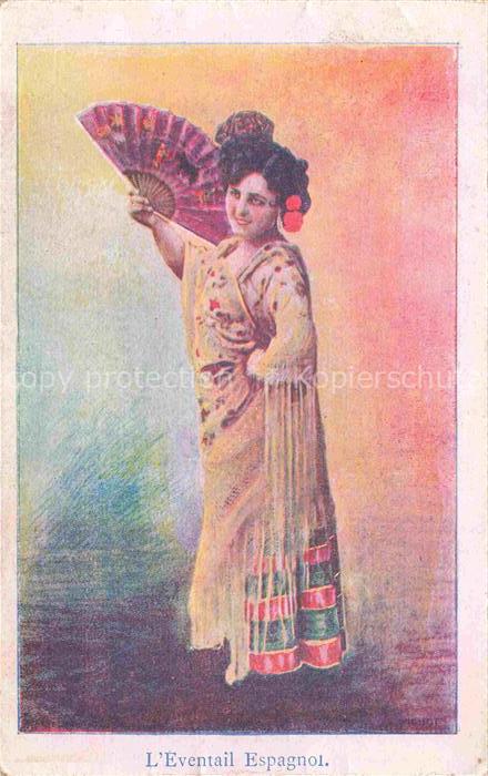 Faecher Mode Fan Eventail Abanico Ventaglio-- Eventail Espangnot