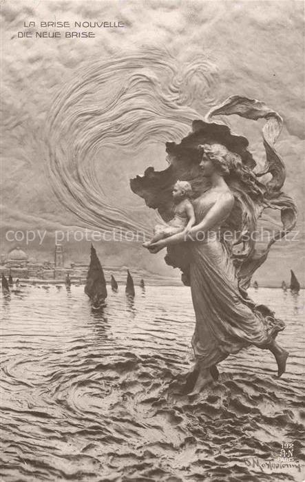 MASTROIANNI Kuenstlerkarte La Brise nouvelle Die neue Briese