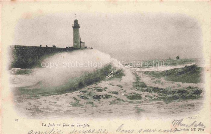 Leuchtturm Lighthouse Faro Phare-- Jetee un Joue de Tempele ND Nr. 25