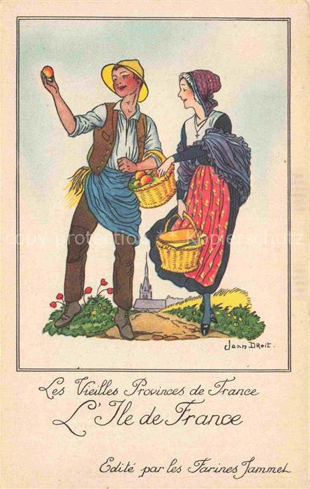 DROIT Jean Kuenstlerkarte Ile de France Farines Maltes Jammet