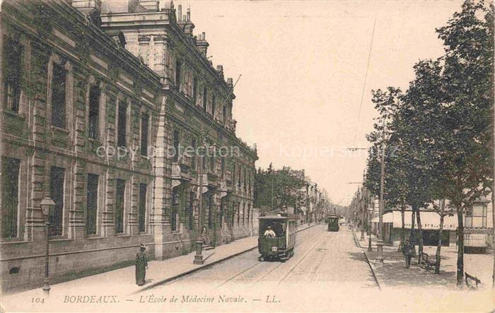 STRAssENBAHN Tramway-- Bordeaux Esole de Medecine Navale LL Nr 104