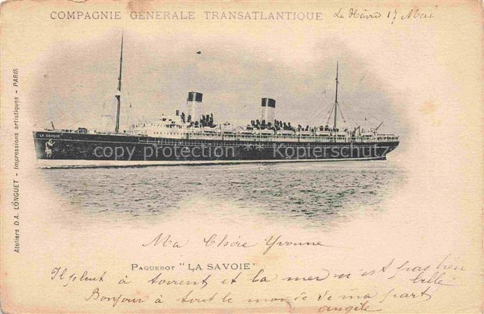 Dampfer Oceanliner Compagnie Generale Transatlantique La Savoie