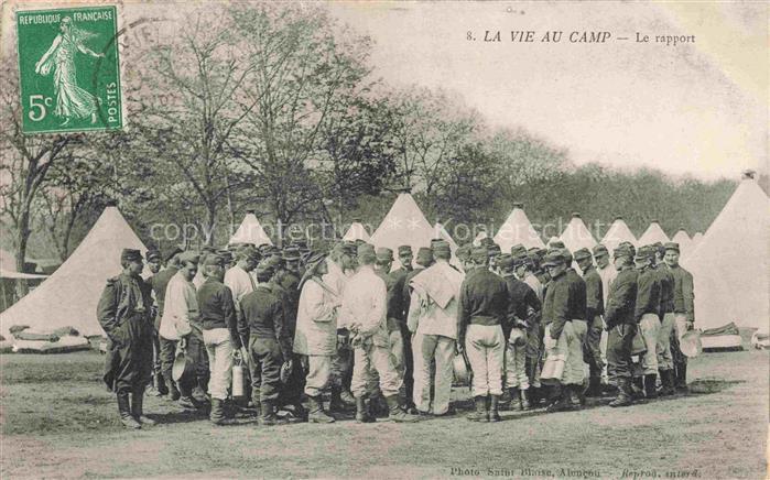 Militaria France La vie au Camp Le rapport