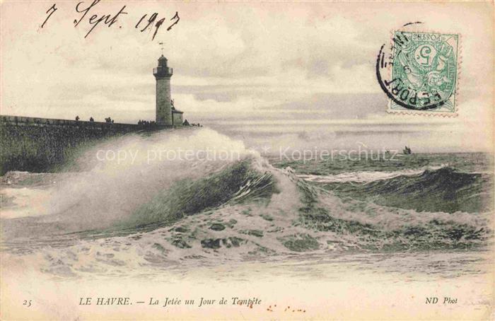 Leuchtturm Lighthouse Faro Phare-- Le Havre Jetee Jour Temple
