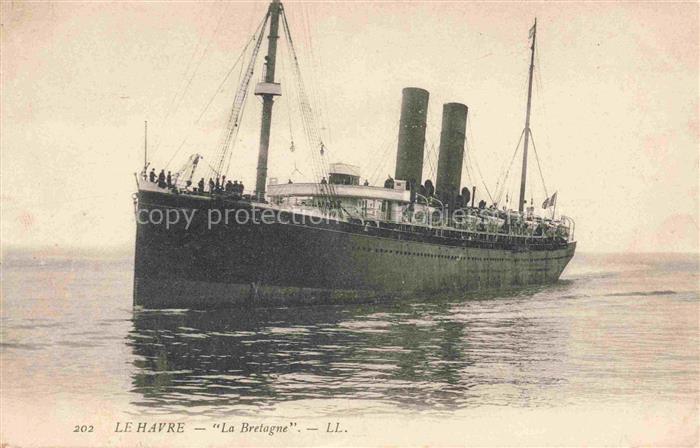 Dampfer Oceanliner Le Havre La Bretagne