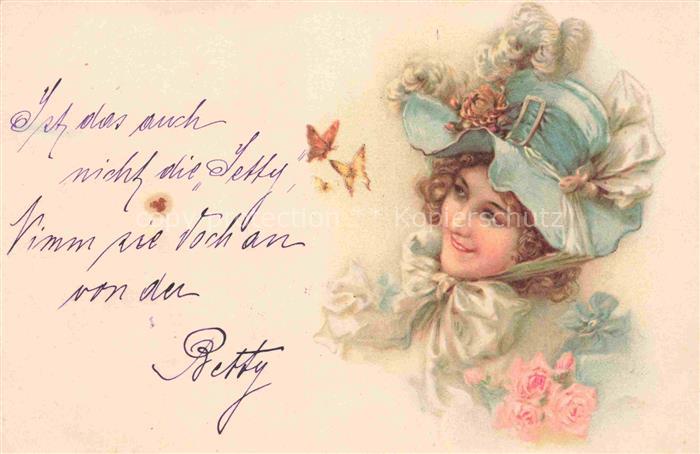 Frauen Hut Litho