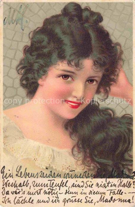 Frauen Portraet Litho