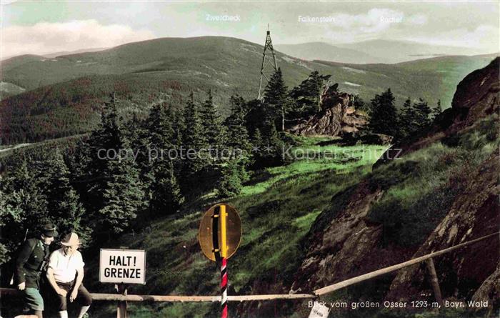 Grenze Douane Zoll Frontiere Border-- Blick grossen Osser Bayr. Wald